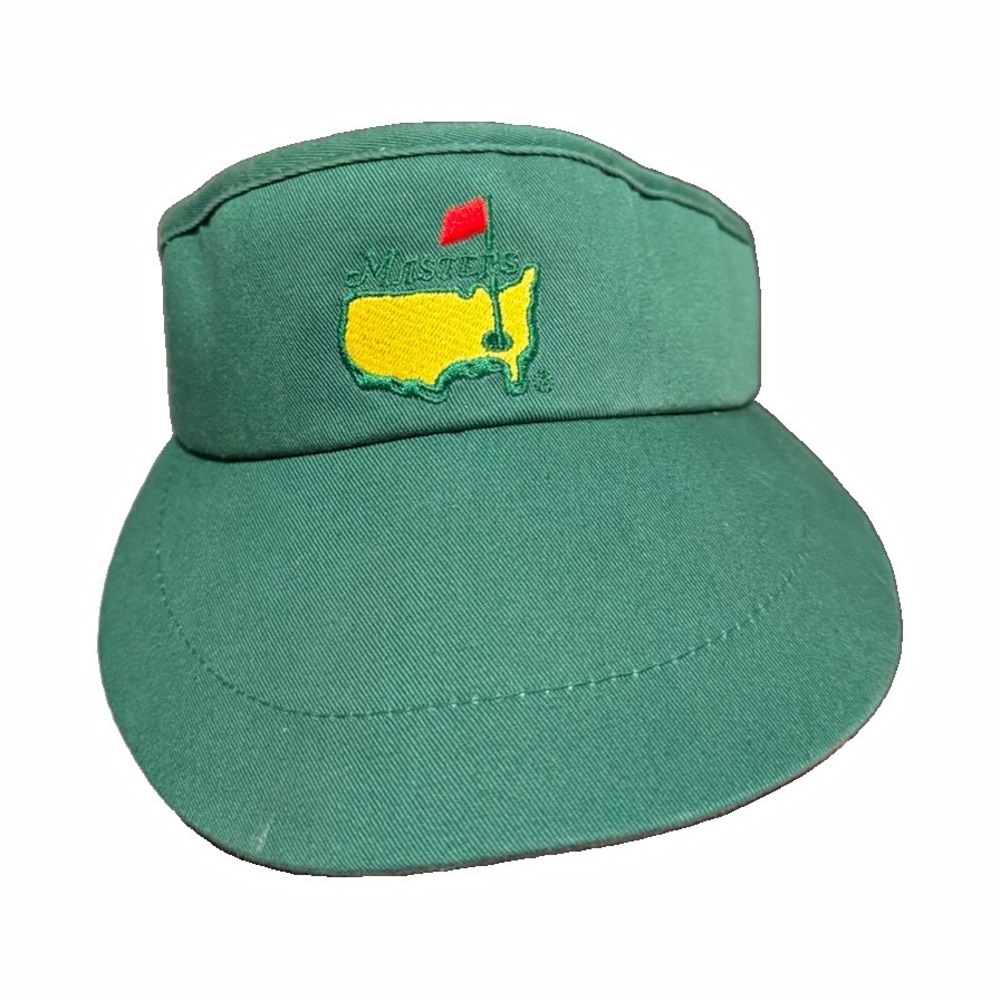 American Needle Masters Green Adjustable Cotton Golf Visor Embroidered Logo